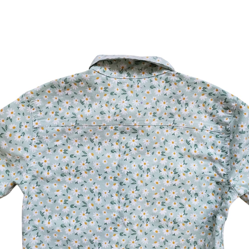 Eva Castillo Floral Denim Jean Jacket Girls 8 Button Front Long Sleeve Kids - Picture 9 of 11